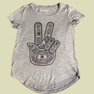 MUDD juniors fitted tee with mandala peace logo